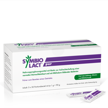 SymbioLact® pur 3 x 30 Btl. - Produktabbildung von vorne mit Beutel - PZN 09205146