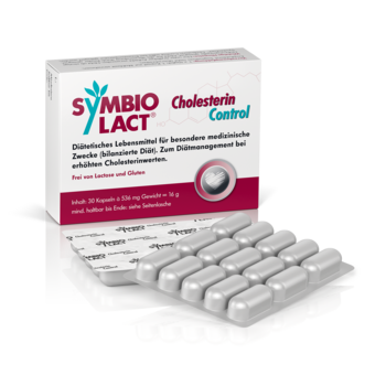 SymbioLact® Cholesterin Control 30 Kpsl. - Produktabbildung von vorne mit Kapsel - PZN 13360065